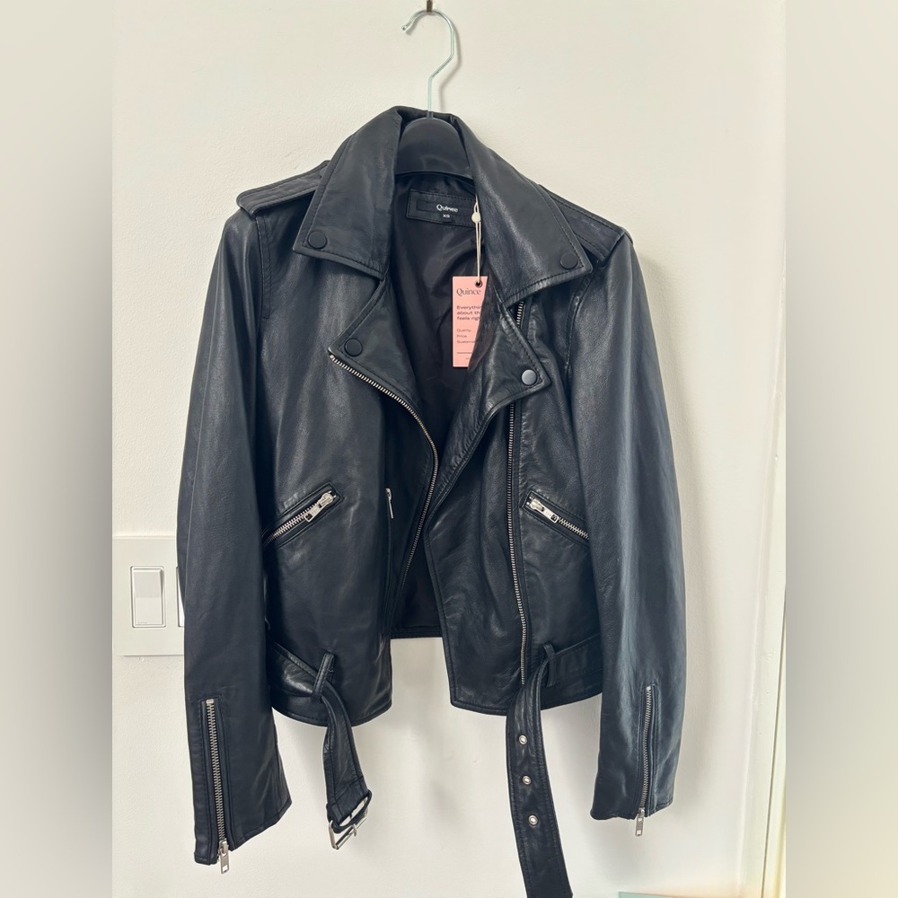 Black Leather Jacket Quince NWT